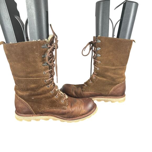 Sorel NL1784-200 Size 9 Brown Suede Leather Lace-Up Shearling Lined Winter Boots - Picture 6 of 9